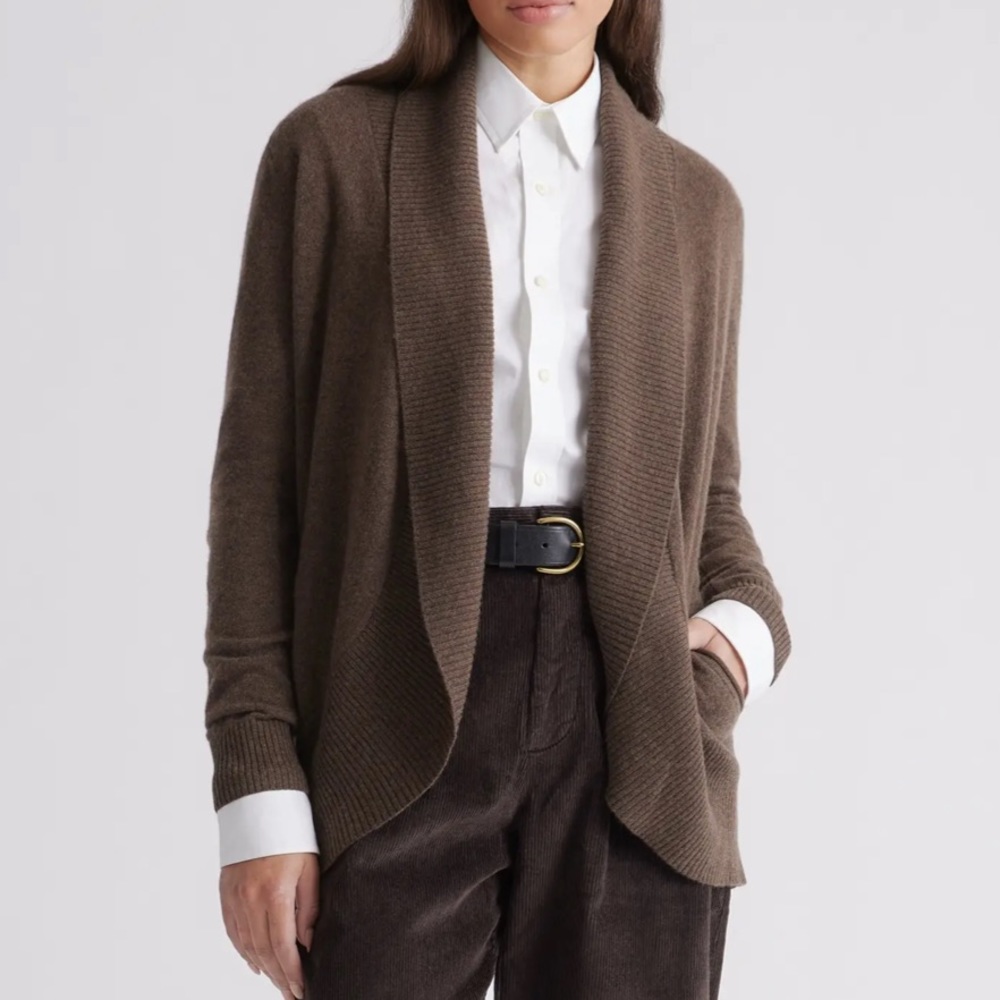 Quince Mongolian cashmere open cardigan